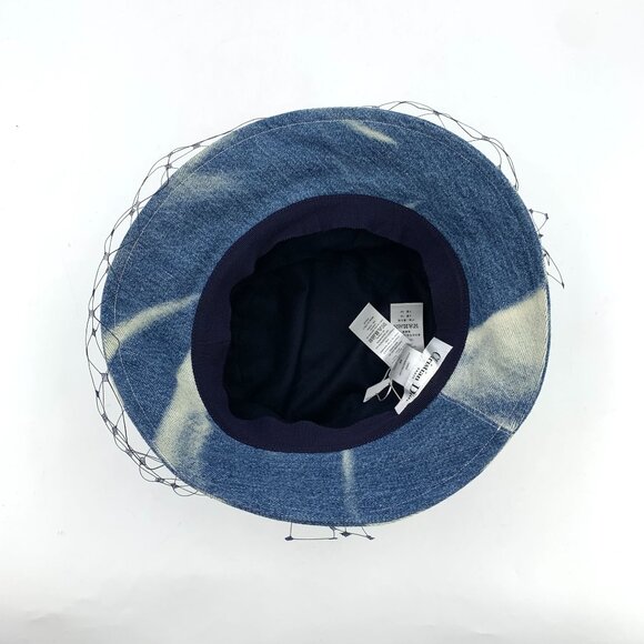 Christian Dior Tie-Dyed Cotton Fishermans Hat W/Mesh Detail Blue Logo Embroidery - Picture 5 of 9